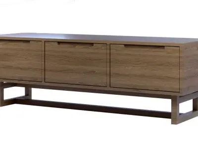 Wooden Light Frame Sideboard - Cabinet - Side Table Free 3D model