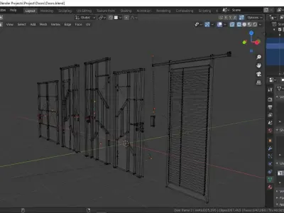 5 Doors Collection modern Free low-poly 3D model