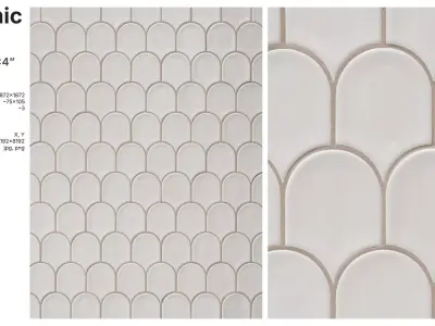 Elongated Fishscale Tile in Straight Set Texture