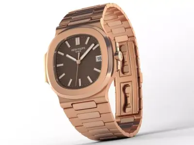Patek Nautilus Rose Gold 3D model