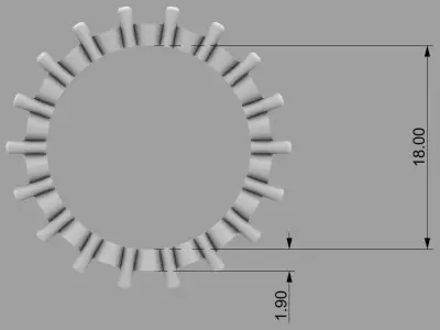 Ring with oval stones 3D print model