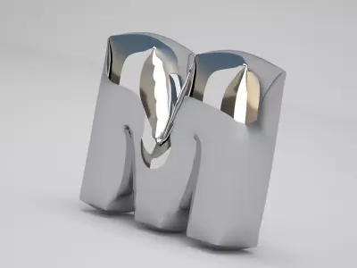 M Balloon Silver 3D model