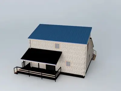 Big log cabin Free 3D model