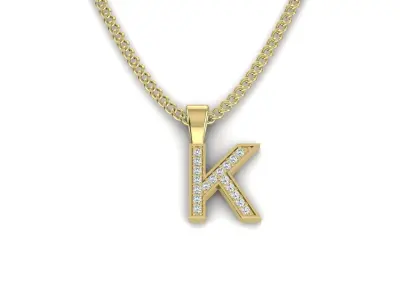 Pendant K letter with lights 3D print model