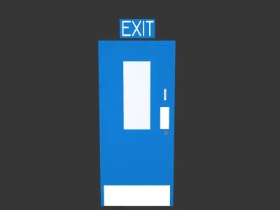 EXIT Door Low-poly 3D model