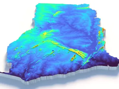Ghana Terrain Country 3D model
