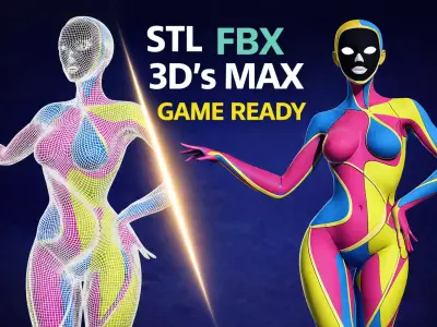 abstract robotic women design 3D model