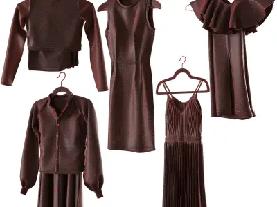 set of clothes on hanger PBR low poly 4k Low-poly 3D model