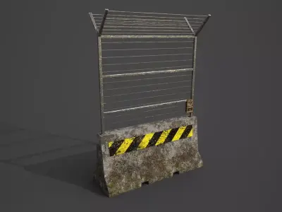 Concrete barrier  Low-poly 3D model