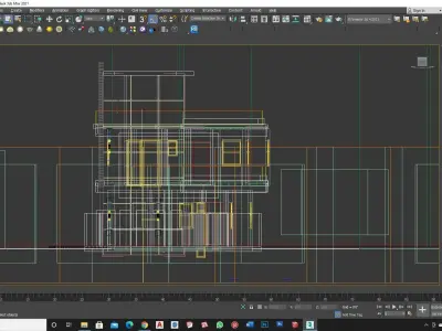 Modern two storey villa 3D model Exterior Elevation 3D model