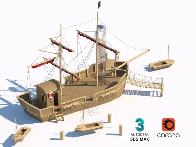 Pirate Ship Playground Adventure Set 3D model