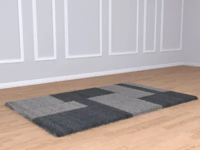Carpet shaggy rug 3D model