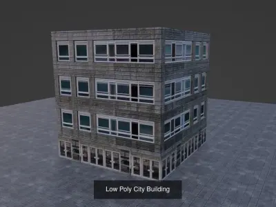 Low Ploy Building Game Ready 3D Model Pack