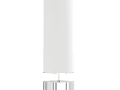White Cylindrical Floor Lamp 3D Model 3D model