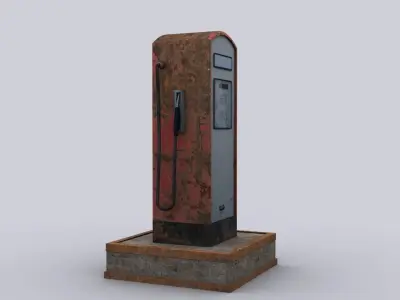 Gas station Low-poly 3D model