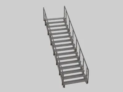 Industrial Stair Low-poly 3D model