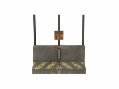 Concrete RoadBlock Barrier Barricade 3D model 10