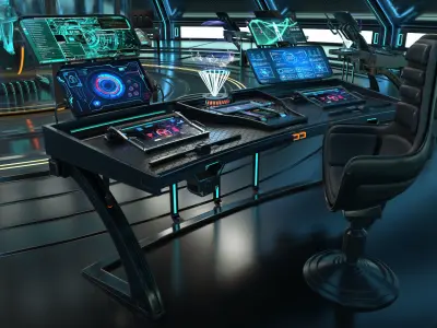 Sci Fi Interior Station 3D model