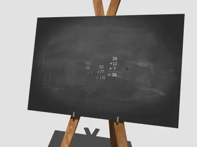 Blackboard easel with 3D model