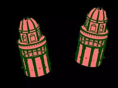 Magma Rift - Leaning Tower 01 3D model