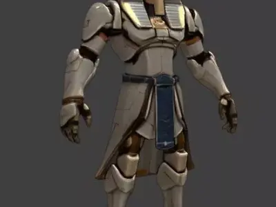 Sci-Fi Egyptian Pharaoh Robot Low-poly 3D model