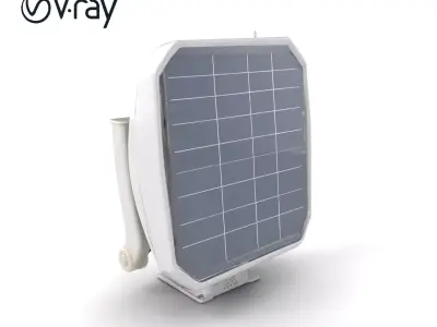 Eco-friendly Solar Lamp with Wireless Energy Storage model pack Low-poly 3D model
