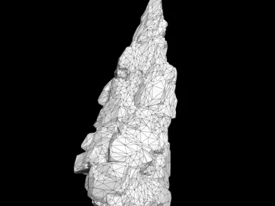 Low poly Black Cliff Modular Rock 210712 Low-poly 3D model