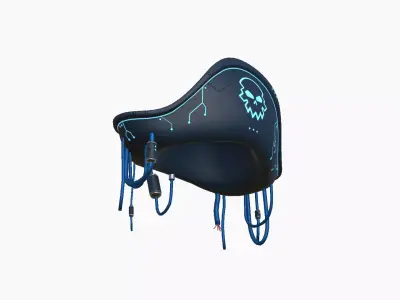 Cyberpunk Pirate Hat A06 - Character Design Low-poly 3D model