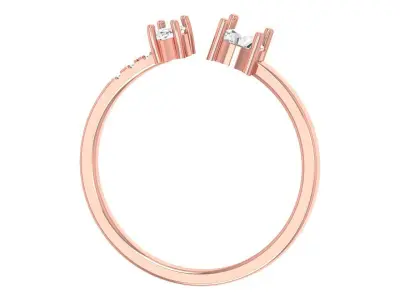 Solitaire Women Light Weight Marquise Round Stone Band Ring 3D print model