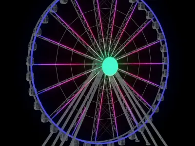 Ferris wheel 55 meters 3D model
