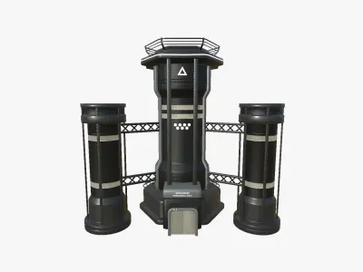 SciFi Facility A07 Black - Sci Fi Exterior Design Low-poly 3D model