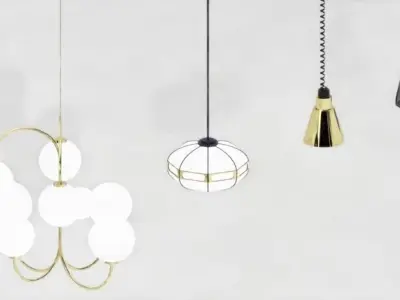 Lamp hanging light set 3D model