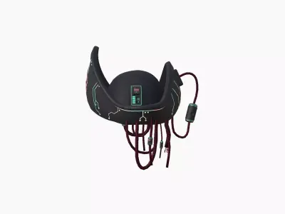 Cyberpunk Pirate Hat A04 - Character Design Low-poly 3D model