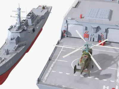  Korean KDX III Batch II Destroyer with Helicopter 