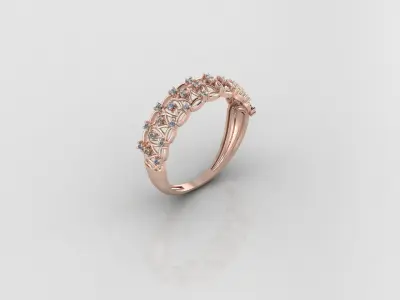 Women Ring Fancy Rings With Stone STL 3DM Render Printable 3D print model order