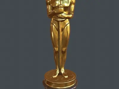 Oscar statuette PBR Game Ready Low-poly 3D model