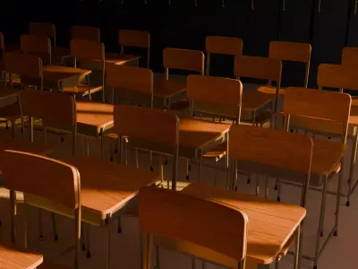Classroom Interior 3D Model Low-poly 3D model
