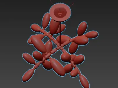 Kingdom modern chandelier with glass balls 3D model