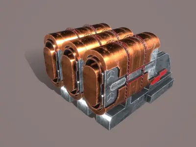SCI-FI Containner prop space ship Low-poly 3D model