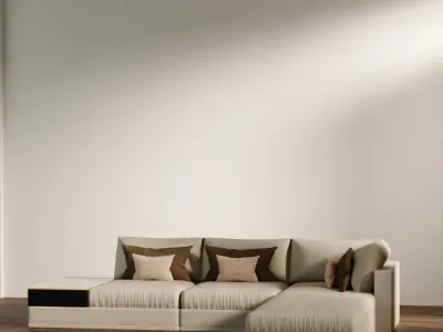 Cozy Sectional Sofa Low-poly 3D model