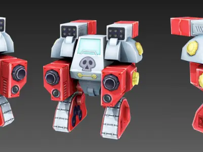 Robots Grunt Low-poly 3D model