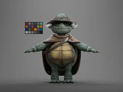 TURTLE 2 GAME READY CHARACTER LOW POLY RIGGED Low-poly 3D model