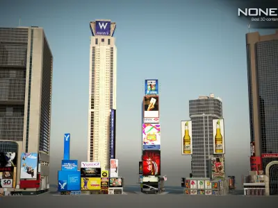 NYC Buildings Pack Low-poly 3D model