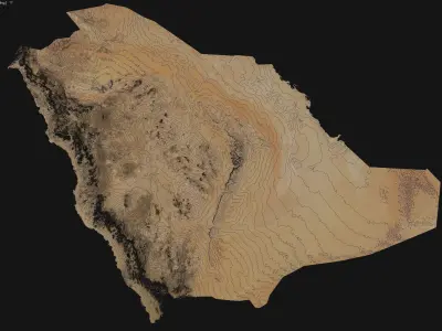 Saudi Arabia Low-poly 3D model