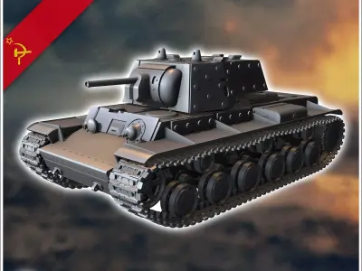 KV-1 M1940 E ekranami - Soviet army WW2 Second World East front  3D print model