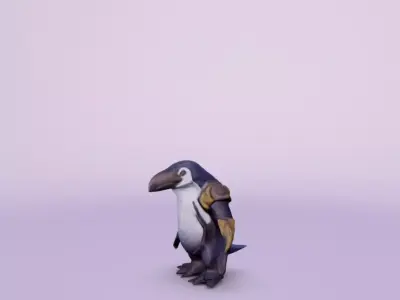 Lizard Penguin Wearing Armor 3D print model