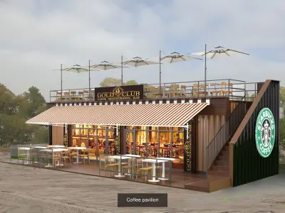 Coffee pavilions 3D Model Pack