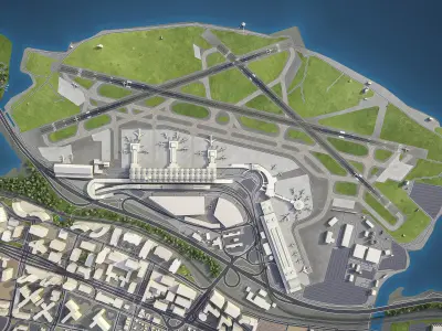 Ronald Reagan Washington Airport Low-poly 3D model