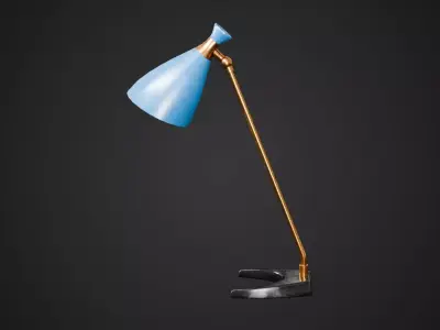Teal Blue Diablo Table Lamp Low-poly 3D model