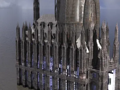 Cathedral Arch Wizards Hall exterior 2 3D model